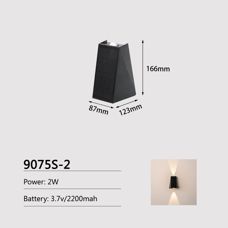 Joollysun applique murale solaire éclairage extérieur lumières de porche modernes pour la maison jardin clôture Patio étanche IP65 lampe à LED sans fil