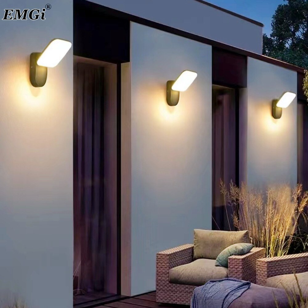 Luz de pared LED IP65 impermeable al aire libre valla de jardín entrada porche pared Exterior pasillo balcón iluminación con Sensor de movimiento