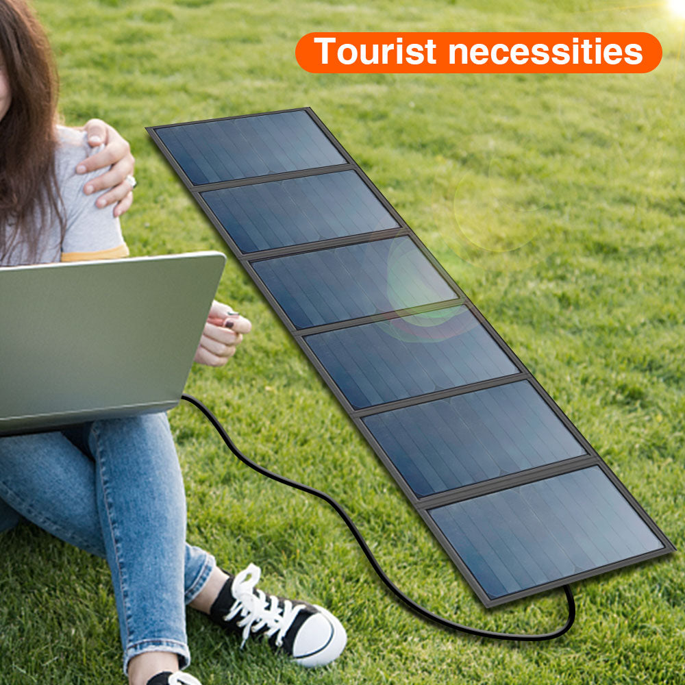 Painel solar de acampamento ao ar livre 12 v 40 w 21 w dobrável portátil usb carregador solar power bank dc 18 v para barcos de motorhomes turísticos