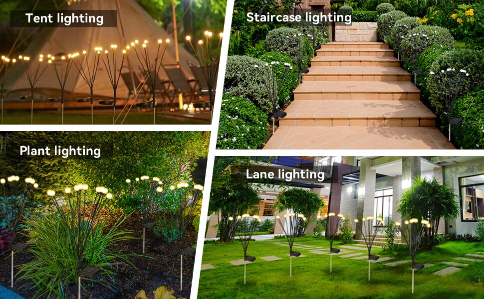 8 PCS Solar LED Light, Tent lighting Staircase lighting Plant lighting Lane