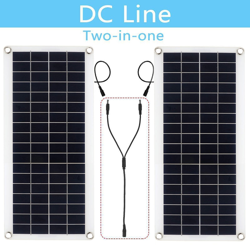 100W Solar Panel Kit Dual 12V USB With 30A/60A Controller Solar Cells Poly Solar Cells for Car Yacht RV Battery Charger