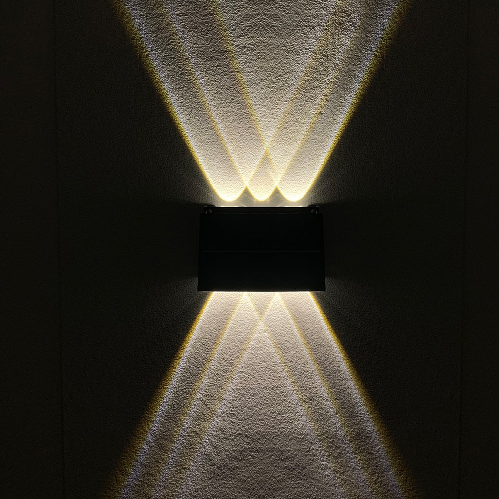 Applique da parete a luce solare a led per esterni su e giù impermeabile luce solare recinzione portico decorazione da parete lampada solare esterna da giardino