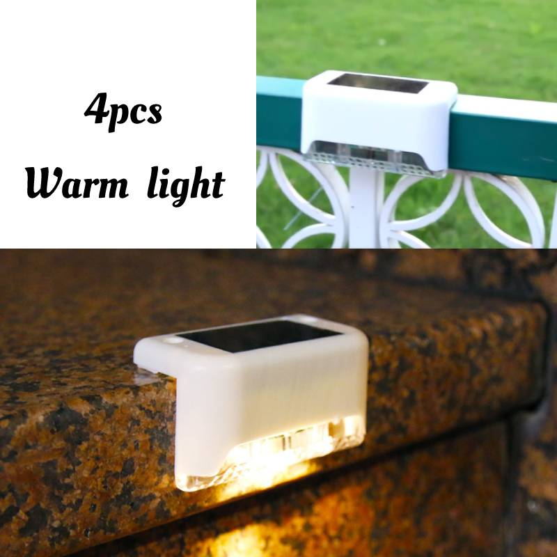 Lampada solare a LED Percorso Scale Luci da giardino per esterni Impermeabile Energia solare Balcone Decorazione luminosa per recinzione per scale del patio di Natale