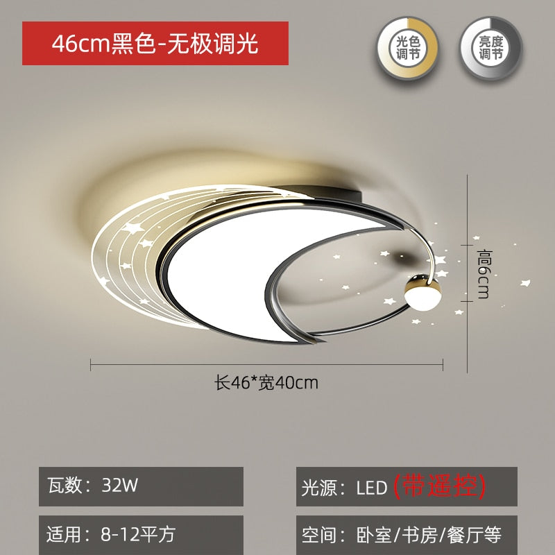 Anillo de estrella, luces LED de araña modernas de hierro para dormitorio, sala de estar, lámparas de cocina, iluminación interior, araña de techo Lustre para el hogar