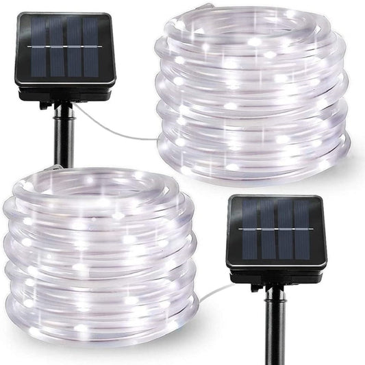 Solar Rope Lights 5/10/20M White Waterproof Solar Led Tube Fairy Lights For Outdoor Garden Street Decorations 8 Modes Control