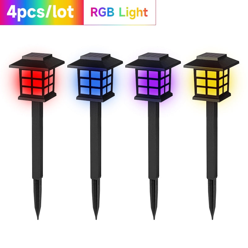 Luz solar LED ao ar livre Pátio à prova d'água Decoração de jardim de Natal Luzes de gramado Caminho Iluminação de energia Quintal Led Lâmpada solar