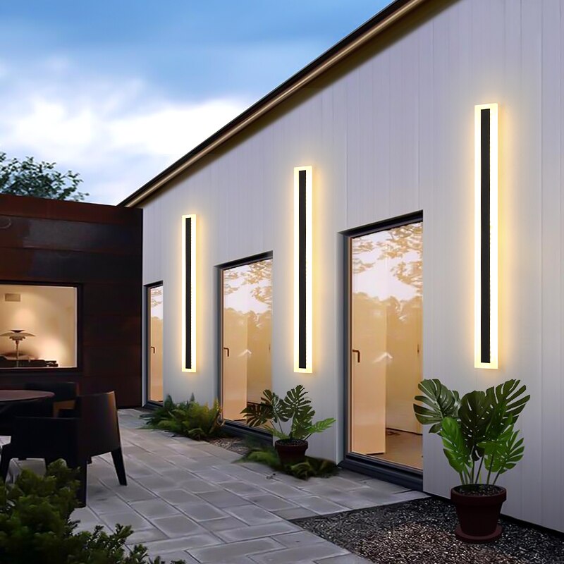 Lampada da parete lunga a LED impermeabile Moderna IP65 Illuminazione per esterni Giardino Villa Balcone Linea Luce Wall washer light 85-265V Dimmerabile