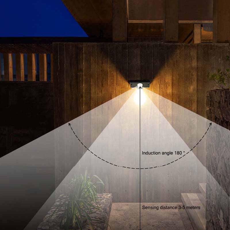 Luces solares, luz de pared exterior, bombilla COB, Control de Sensor de movimiento, inducción, impermeable, patio, pasillo, decoración de jardín, lámpara de pared