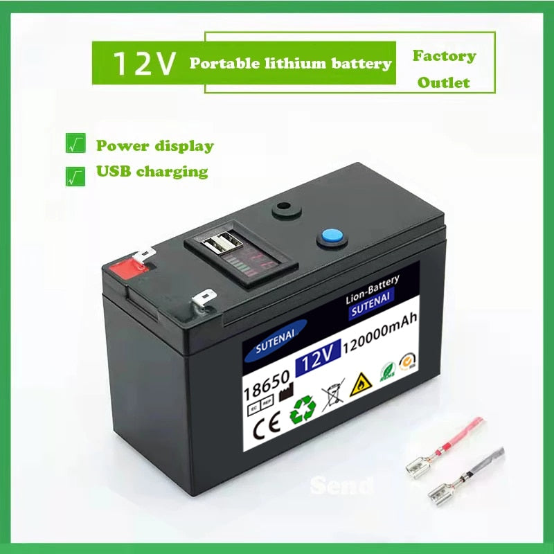 12v Portable lithium battery Factory Outlet Power display USB charging Y (