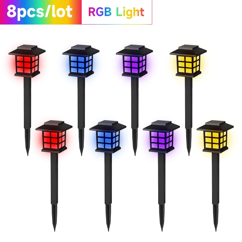 Luz solar LED ao ar livre Pátio à prova d'água Decoração de jardim de Natal Luzes de gramado Caminho Iluminação de energia Quintal Led Lâmpada solar