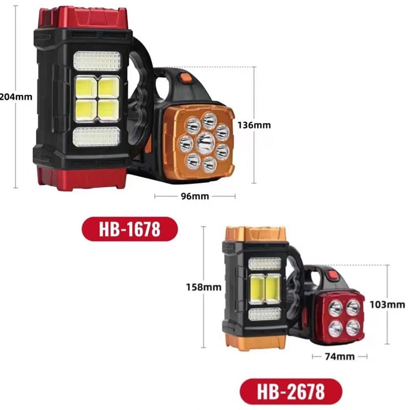 Lampe de poche LED solaire Portable USB Rechargeable lampe de poche étanche COB torche lumière puissante lumière solaire pour Camping randonnée