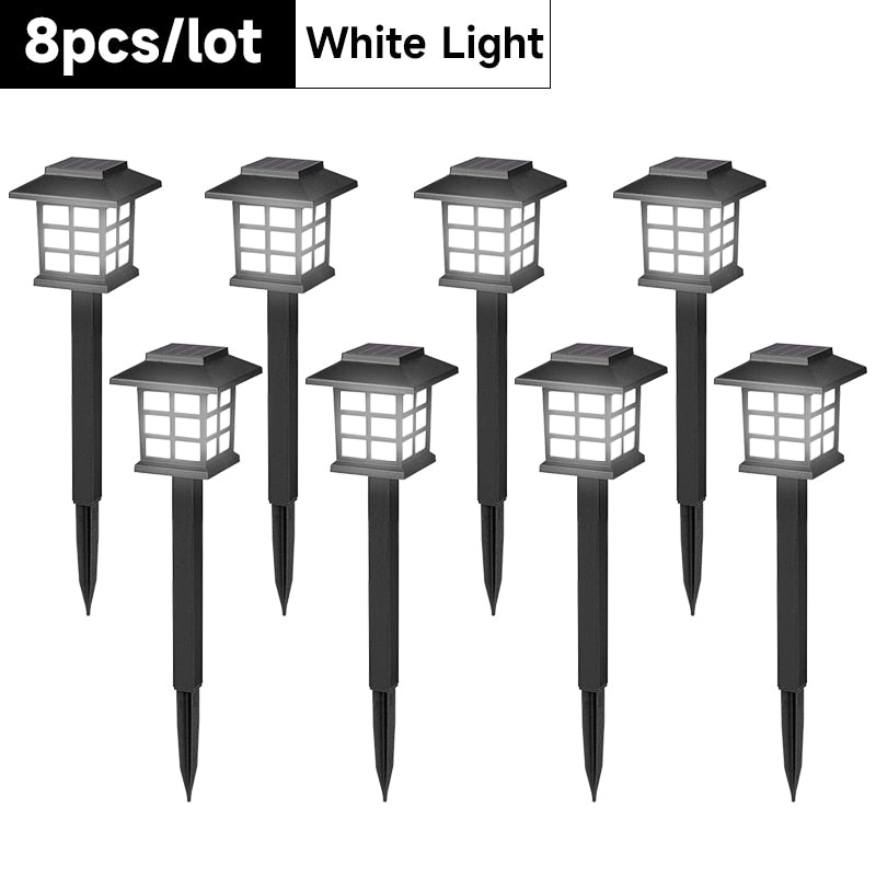 Luz solar LED ao ar livre Pátio à prova d'água Decoração de jardim de Natal Luzes de gramado Caminho Iluminação de energia Quintal Led Lâmpada solar