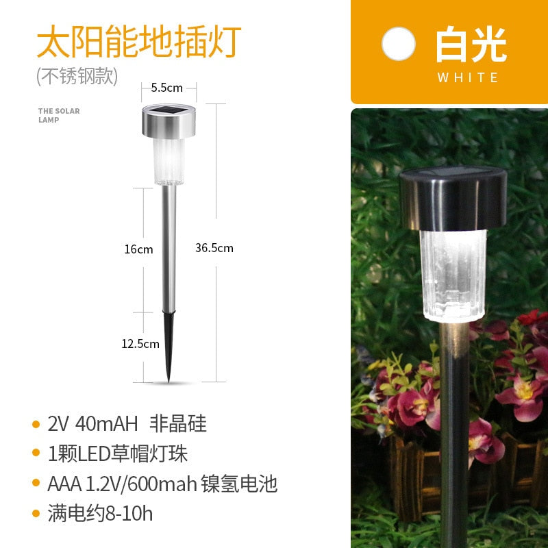 LED pelouse lampes solaires jardin lampe extérieure rvb multicolore porte chemin éclairage solaire noël décoratif paysage briller lumière