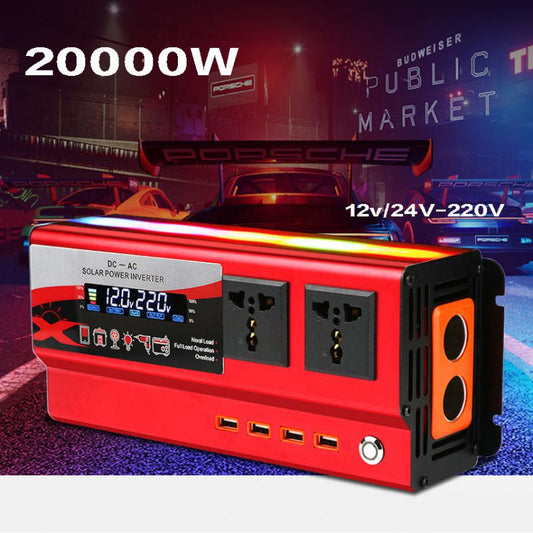 Pure Sine Wave Inverter 6000w 12000w 20000w 12V/24V To 220V Power Converter 4 USB EU Socket Car Inverter Transformer