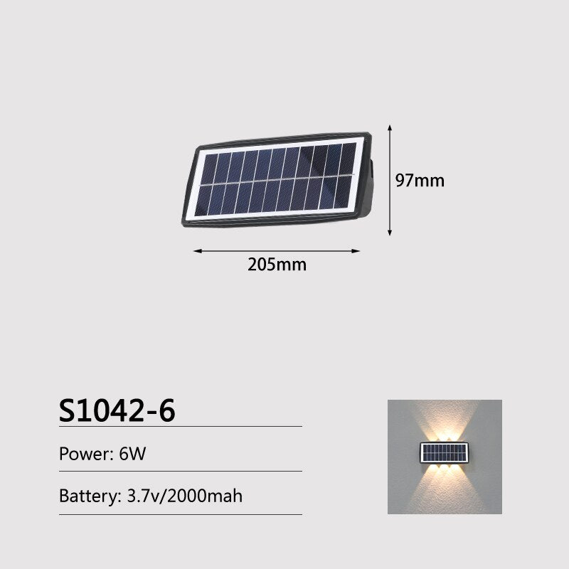 Joollysun applique murale solaire éclairage extérieur lumières de porche modernes pour la maison jardin clôture Patio étanche IP65 lampe à LED sans fil