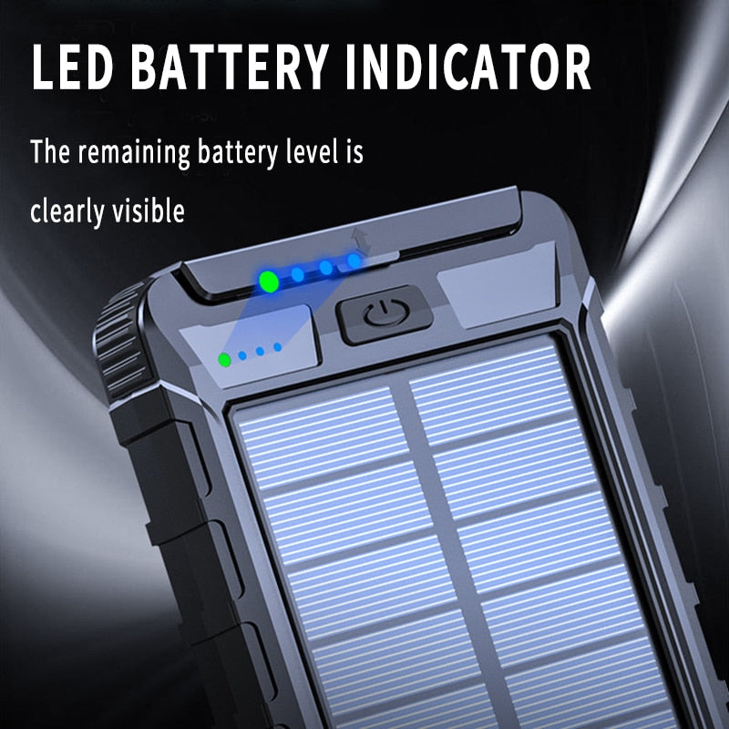 Solar Power Bank 80000mAh High Capacity Portable Charger Waterproof Fast Charging External Battery Flashlight For Xiaomi iPhone