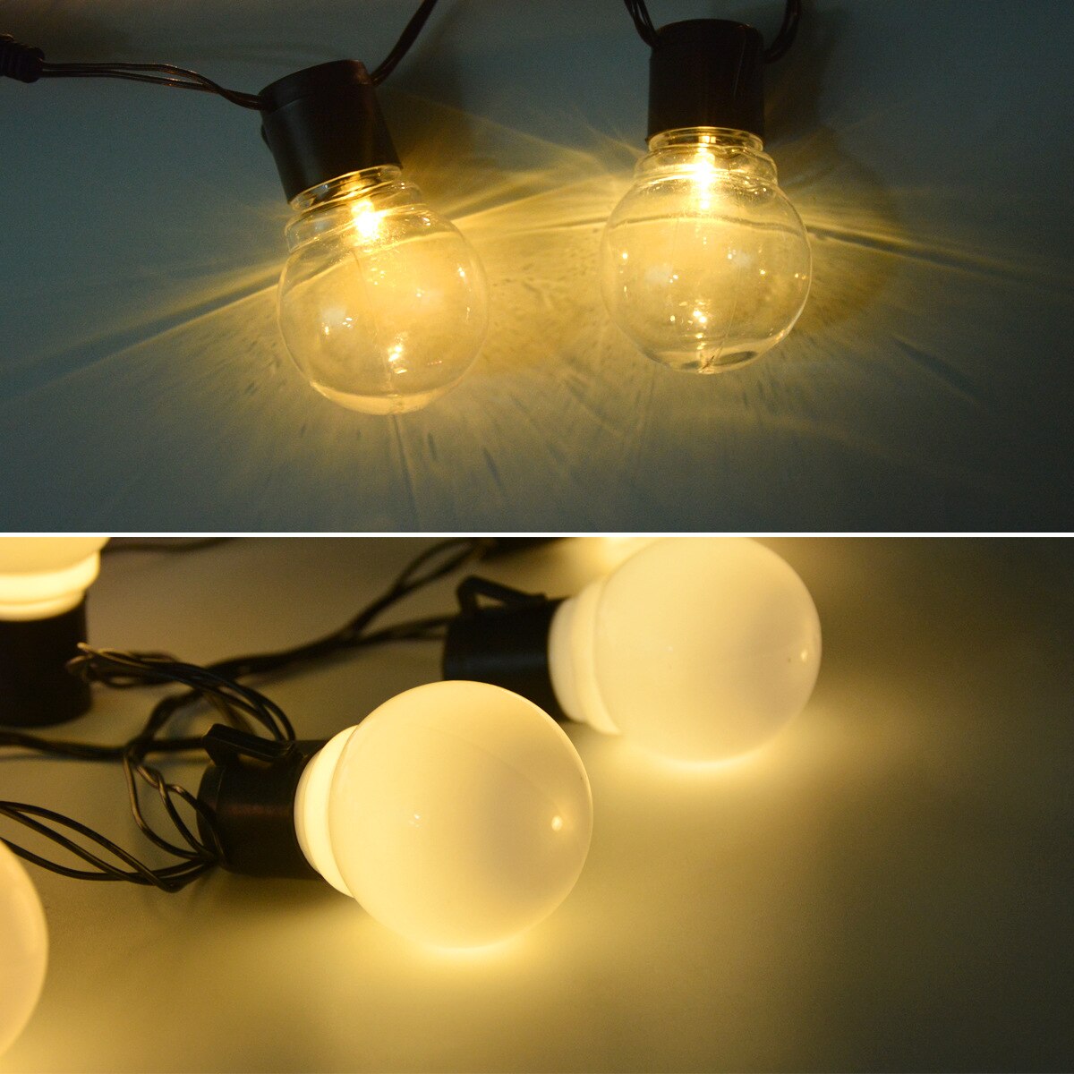20 LED Outdoor Solar Lights Street garland G50 Bulb String Light Wateroof Decoration Lamp For Garden Indoor Holiday Lighting