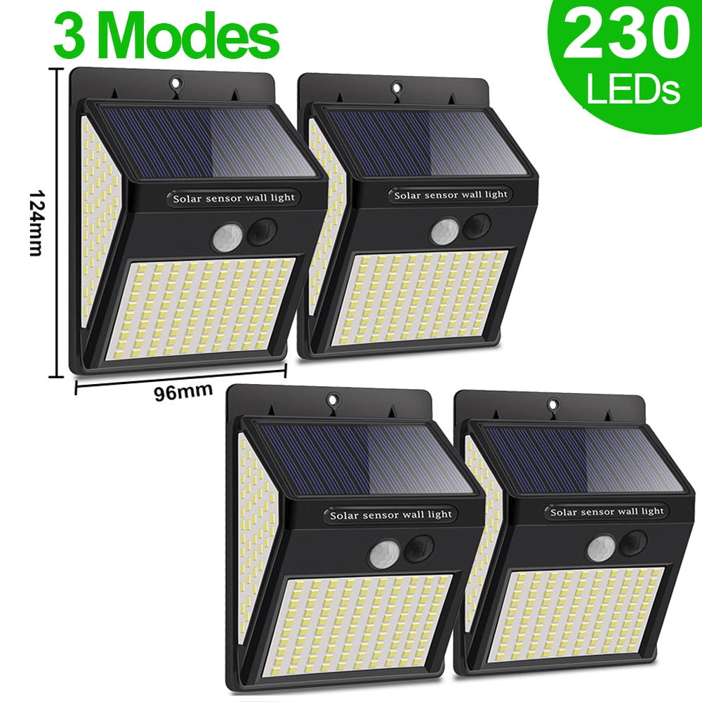 3 Modes 230 LEDs Solar sensor wall light 0