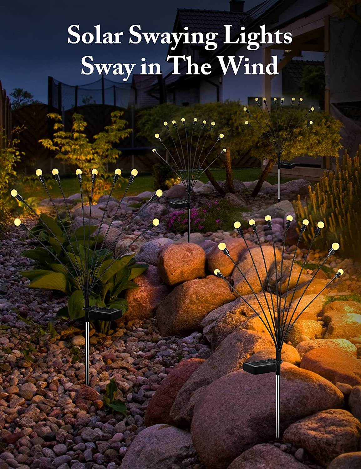 8Pack Solar Firefly Light, Solar Swaying Lights Sway in The