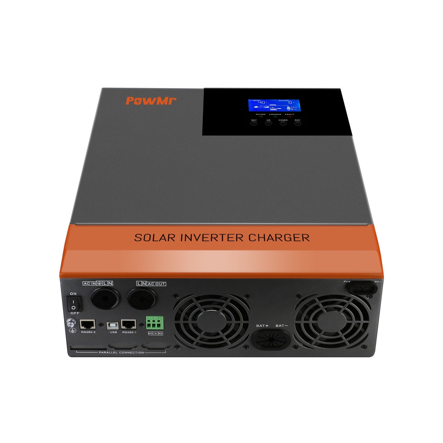 PowMr 110V Solar Inverter Hybrid 48V 24V 5KW 3KW MPPT Build-In 80A 60A Charger Pure Sine Wave Hybrid Inverter 100V to 120V
