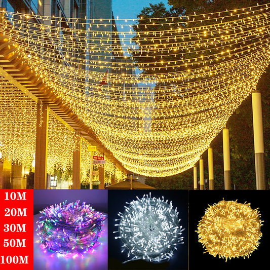 Fairy Lights 10M-100M Led String Garland Christmas Light Waterproof For Tree Home Garden Wedding Party Outdoor Indoor Decoration