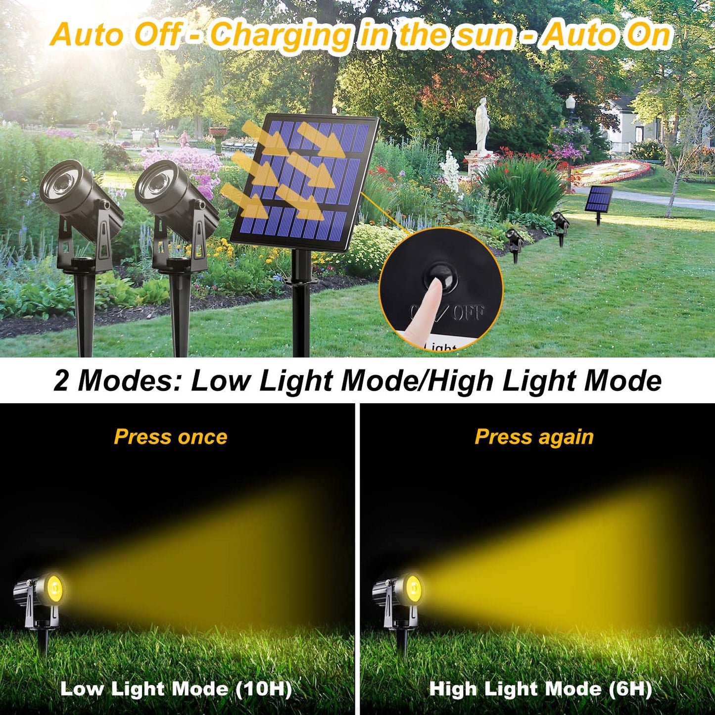 T-sunrise Solar LED Outdoor Light IP65 Impermeabile Decorazione da giardino Luci RGB Lampade per illuminazione da giardino con paesaggio bianco caldo / freddo