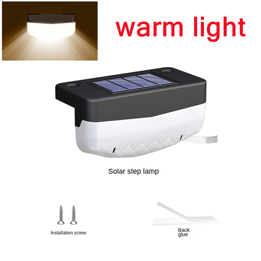Luz LED Solar para escalera, resistente al agua, para exteriores, jardín, paso, patio, terraza, barandilla, luz de paso, luz de paisaje, IP65, resistente al agua