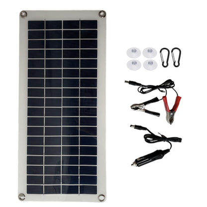 30W Solar Panel Complete Kit 12V USB Charging Solar Cell Power Portable Outdoor Polysilicon Camp Hiking Travel Phone RV Car MP3