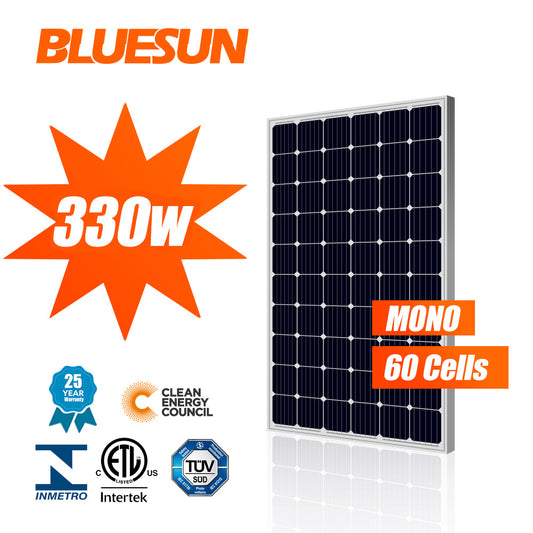 Bluesun 330w Solar Panel, BLUESUN 330w MONO 25 60 Cells YEAR