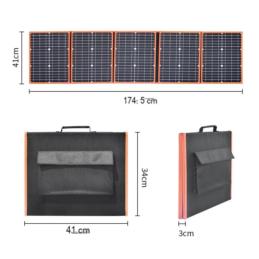 100W 80W 60W 40W Painel solar dobrável, kit de painel solar compacto e portátil com recursos de carregamento, perfeito para aventuras ao ar livre.