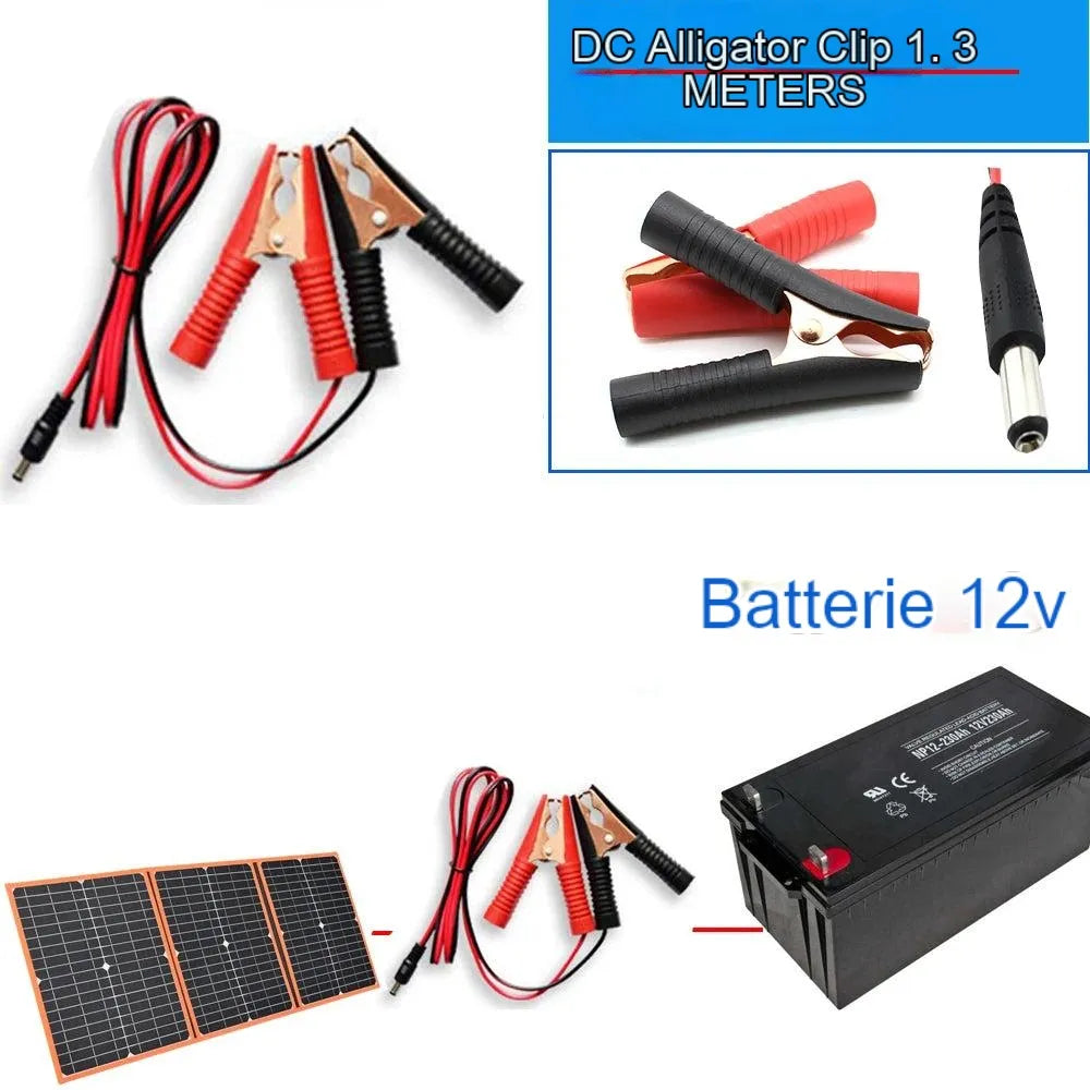 100W 80W 60W 40W Panneau solaire pliable, le dispositif de protection de charge nocturne bloque le flux de courant inversé pour éviter la décharge de la batterie.