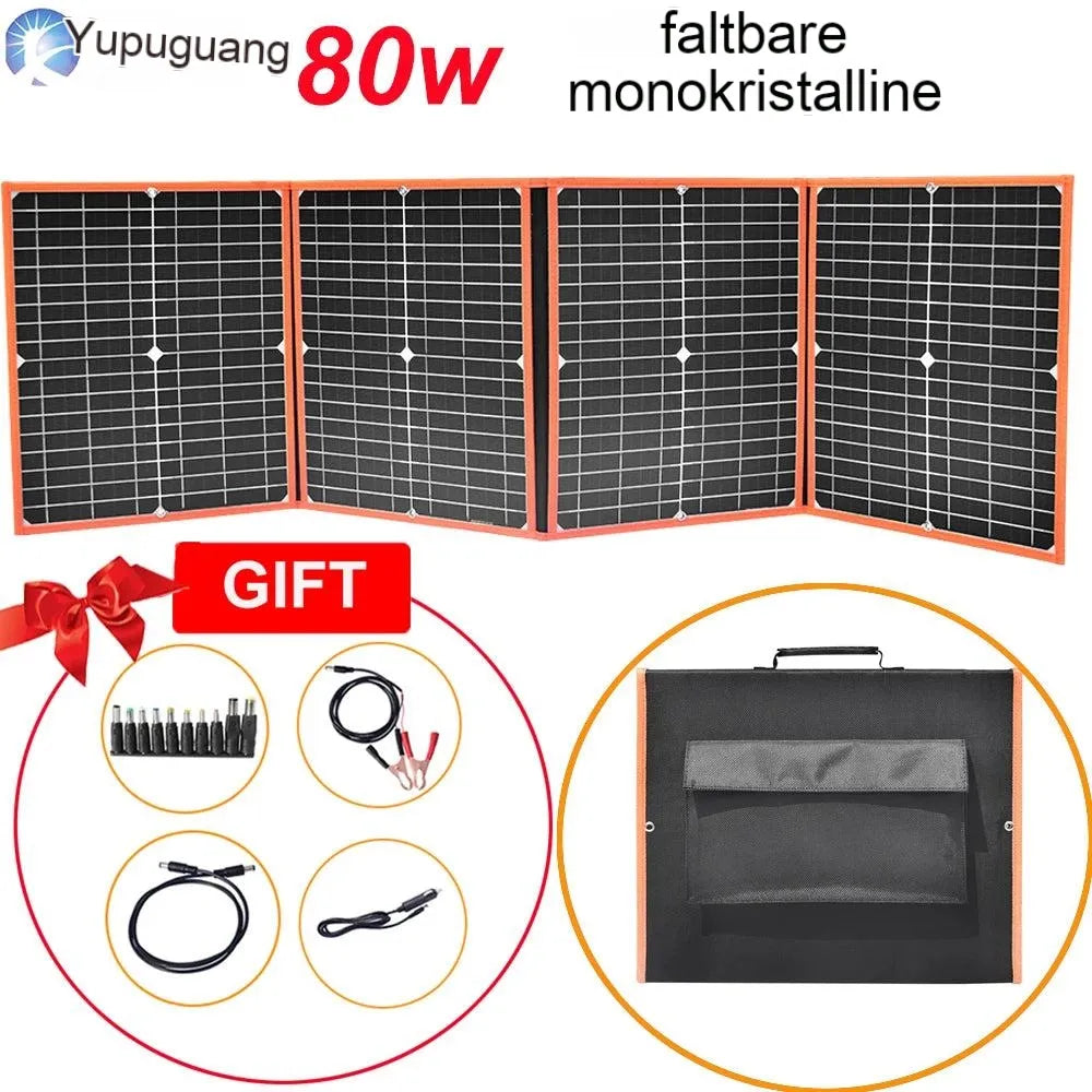 100W 80W 60W 40W faltbare Solarpanel, faltbare Solarpanel -Kit - monokristallines Silizium (80W)
