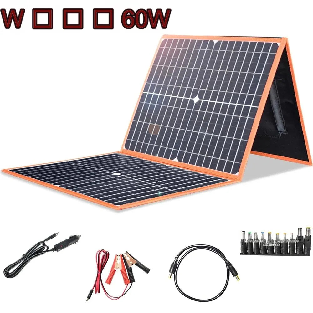 100w 80W 60W 40W Pannello solare pieghevole, kit di pannello solare pieghevole con pannelli regolabili (100w-40 W) per la ricarica di batterie da 12 V e dispositivi di alimentazione.