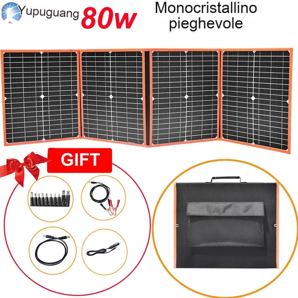 100w 80W 60W 40W Pannello solare pieghevole, kit di pannello solare pieghevole - silicio monocristallino (80W)