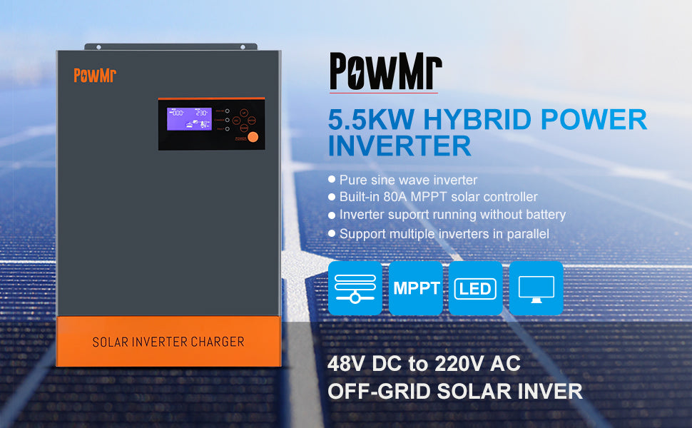 POW-HVM5.5K-48V-P, 5500W Hybrid Inverter 48V
