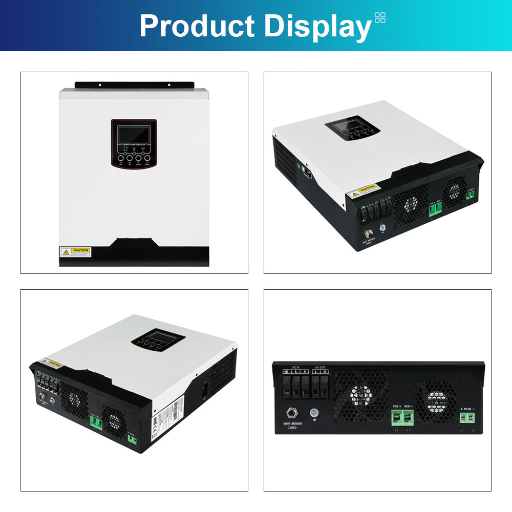 Daxtromn 3000W Solar Inverter, 24V DC Power Supply Feeds Energy to Grid System.