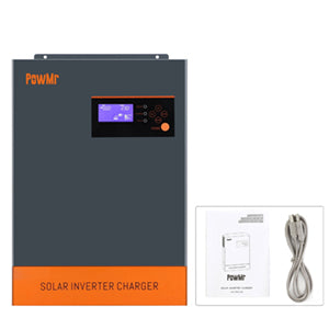 POW-HVM5.5K-48V-P, Inverter specifications: 5.5kVA, CE certified, operating temp -10°C to 55°C.