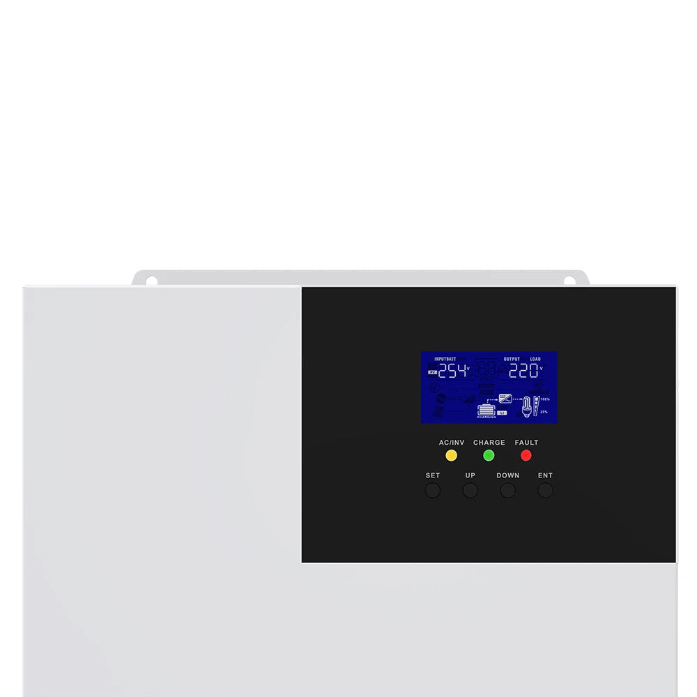 SRNE 3300W Hybrid Solar Inverter, Error message: Fault detected in charger. Please set down and restart to continue charging.