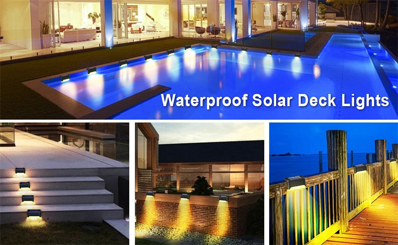 Solar Deck Light, Water-resistant deck lights for railings, suitable for outdoor use, with an IP65 waterproof rating.