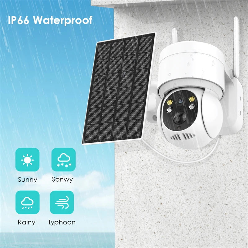 WiFi PTZ Camera, Waterproof and durable, suitable for various weather conditions, including sunny to rainy days.