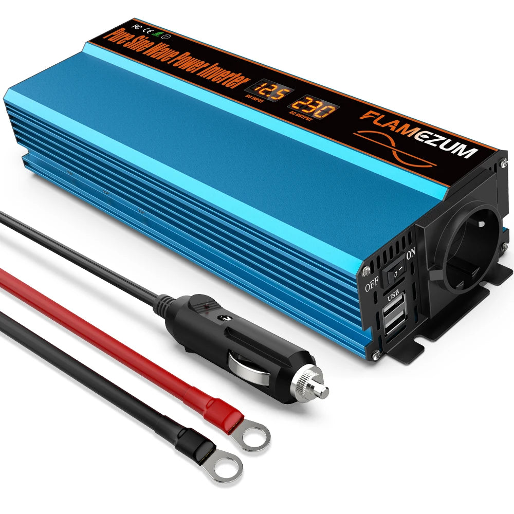 Solar power inverter produces clean AC power from DC input (12V/24V) for up to 4000W applications.