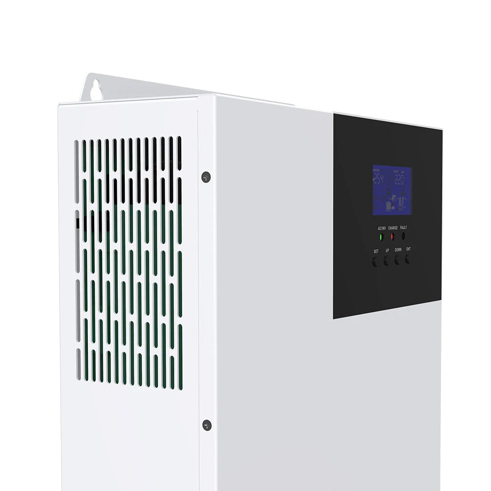 SRNE 3300W Hybrid Solar Inverter, Real-time system monitoring on a segment LCD display.