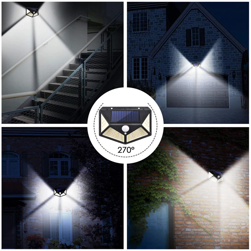 Newest Solar Light, Unique solar light with 270° wide illumination angle for brighter and more comprehensive lighting.