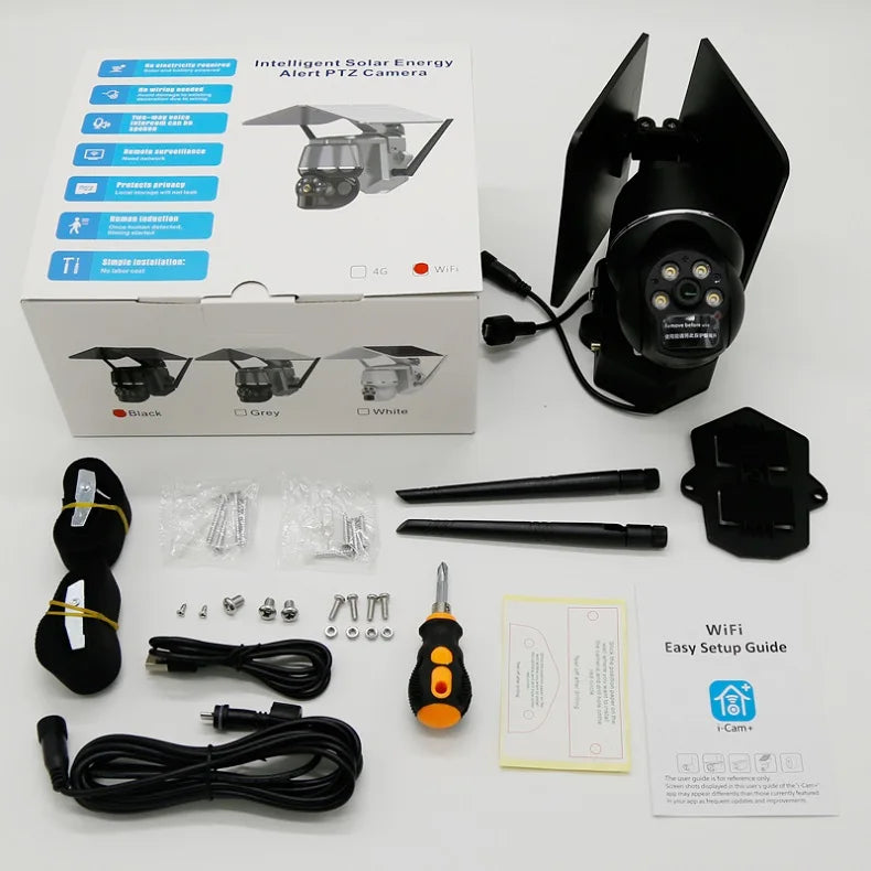 5MP HD 4G/WIFI Solar Camera, Outdoor security camera with HD resolution, night vision, and solar power for all-weather monitoring.