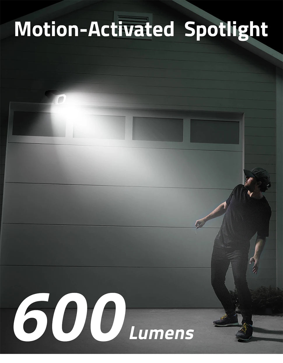 Eufy S40 Security SoloCam, Motion-activated spotlight with 600 lumens for enhanced outdoor visibility.