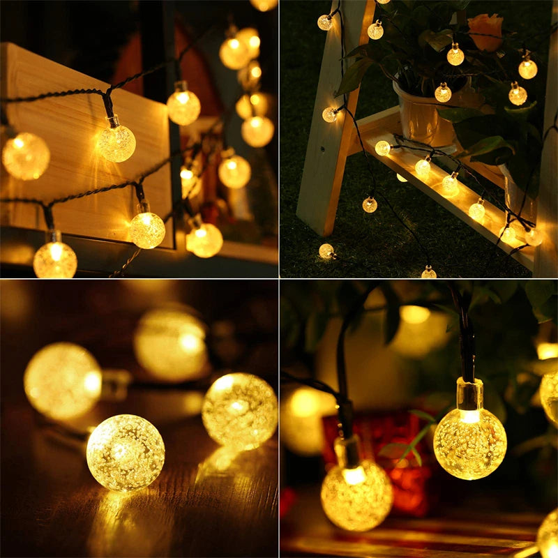 Outdoor Solar String Light, Globe string lights with memory chip save settings and perfect for holidays and celebrations.