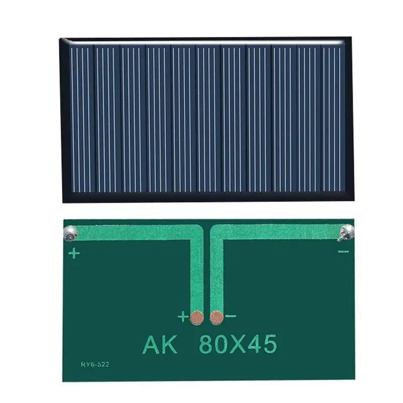 80x45mm 5V 75mA Solar Panel, Compact, waterproof solar panel for DIY projects, suitable for garden lights and small power applications.