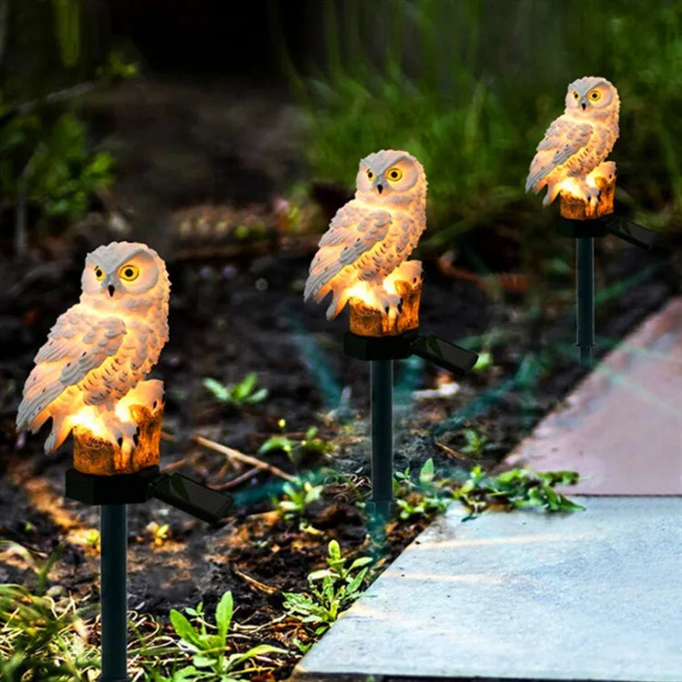 Solar Lamp Owl Animal Solar Garden Light, Easy to install, versatile outdoor lighting solution for gardens, lawns, and more.