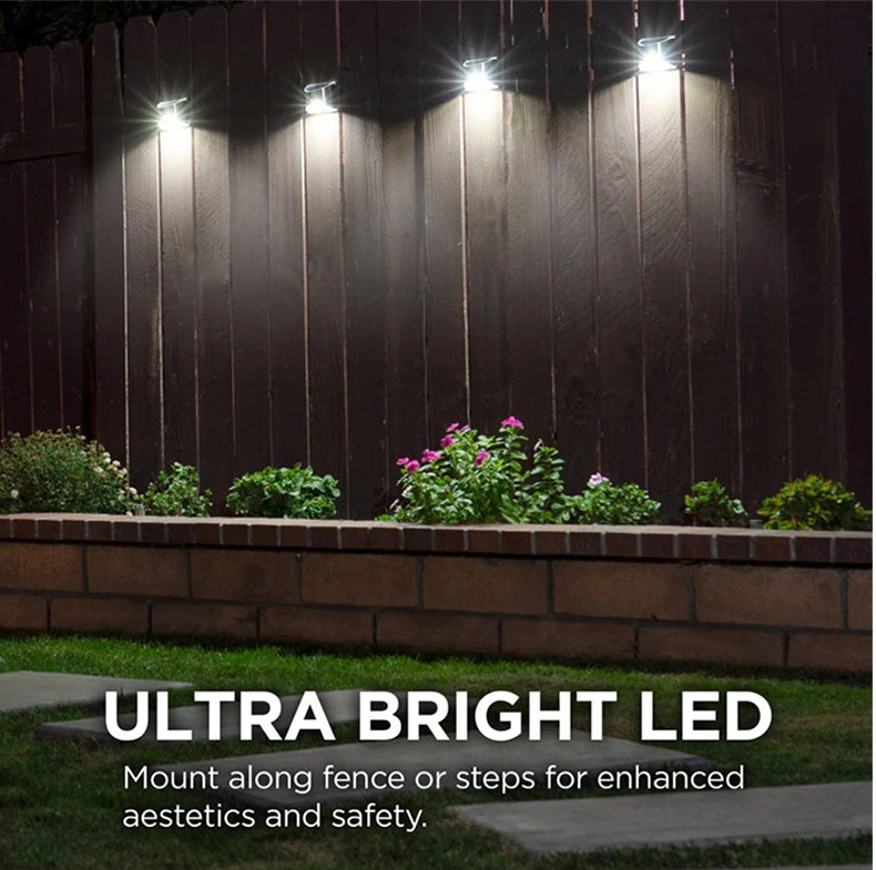 LED Solar Wall Light, Mount along fences or stairs for a bright and safe ambiance.