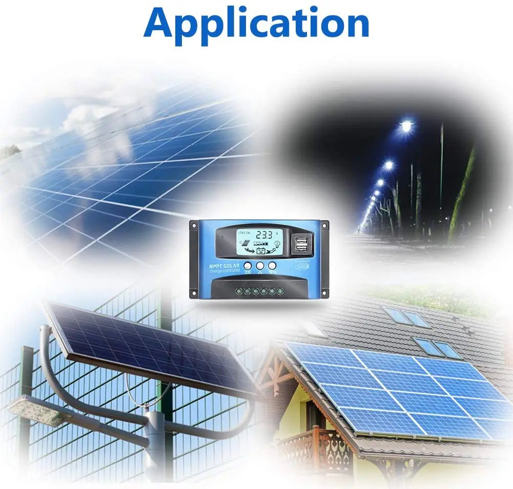 MPPT 30A 40A 50A 60A 100A Solar Charge Controller, Designed for 12V/24V solar panels and batteries, suitable for MPPT solar controllers.